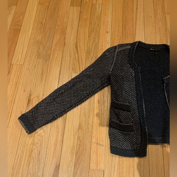 Maje Black and Silver Jacket Size 1/Small - Picture 2 of 8